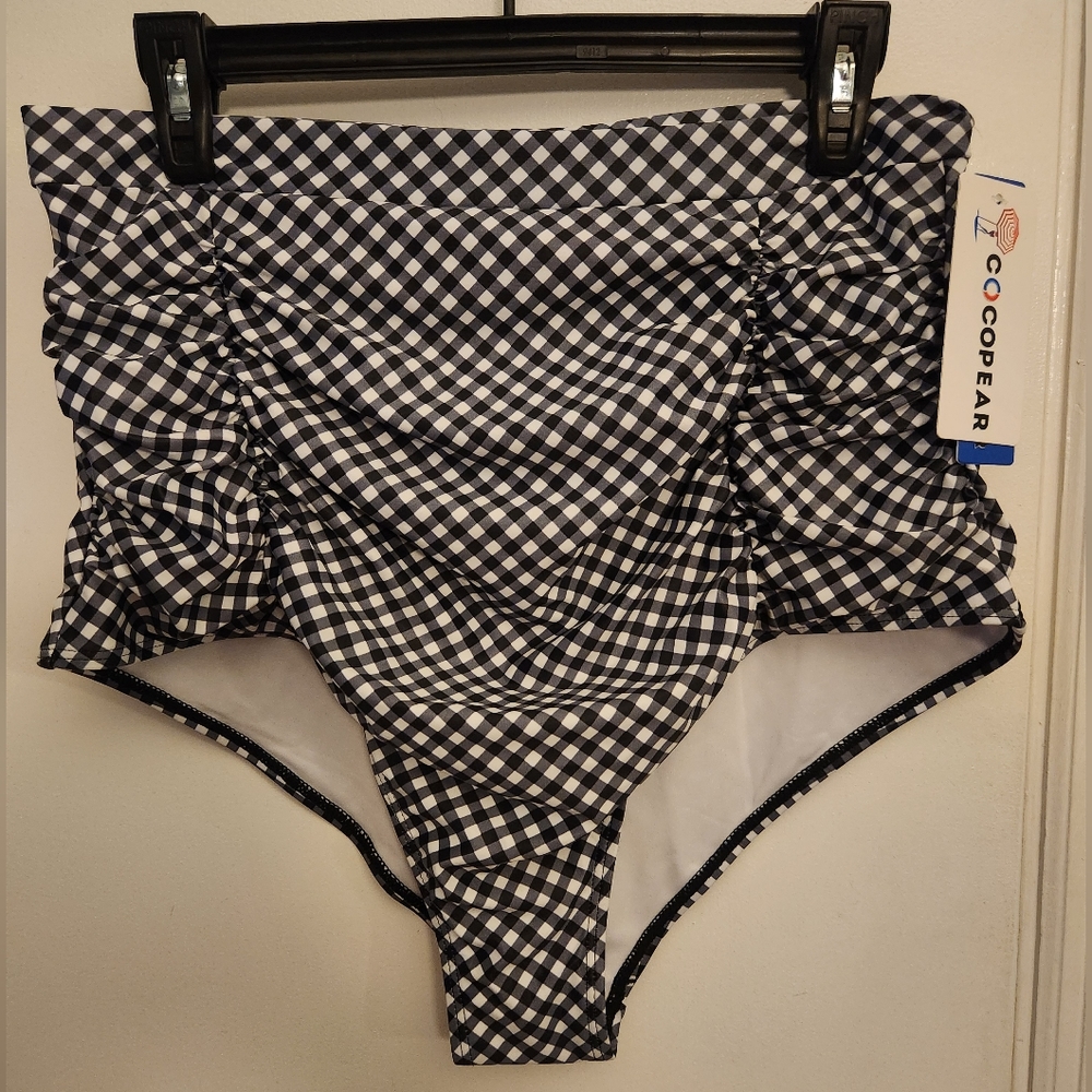 Cocopear High Waisted Ruched Bikini Bottom 2XL